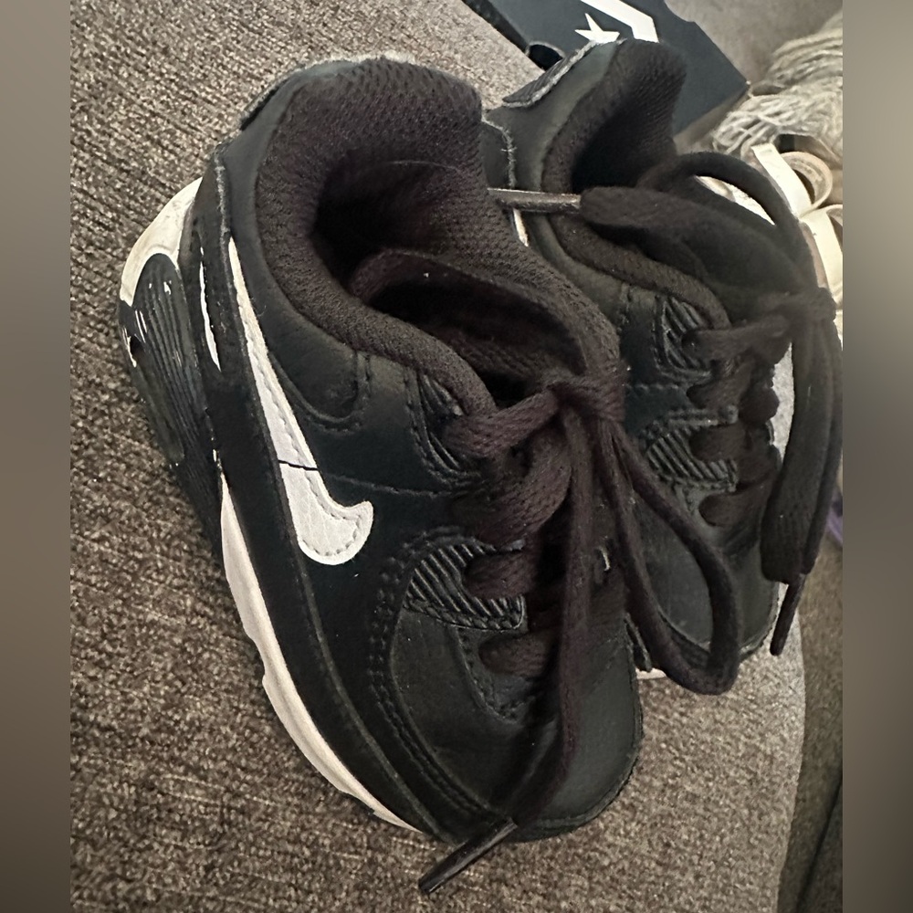 Nike Black and White Sneakers with Mesh Upper